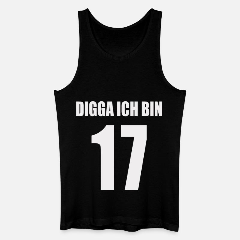 Digga, ich bin 17 – Jugendstil - Männer Bio Tank Top - Schwarz