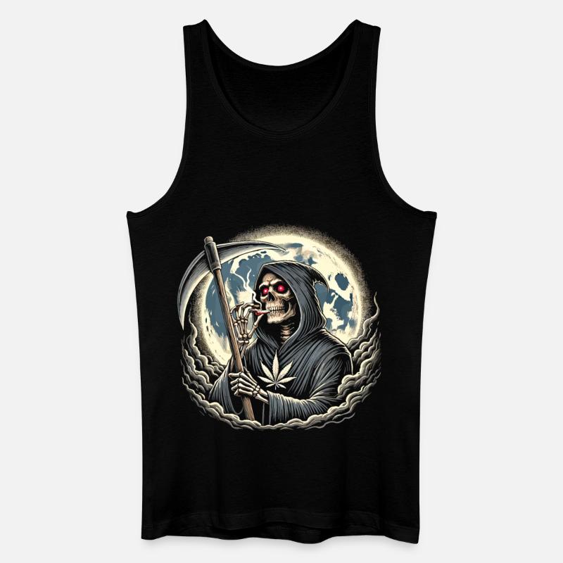 Der berauschte Sensenmann im Mondlicht - Männer Bio Tank Top - Schwarz