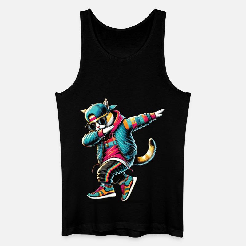 Dabbing Katze - Männer Bio Tank Top - Schwarz