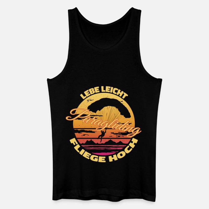 Lebe leicht, fliege hoch - Männer Bio Tank Top - Schwarz