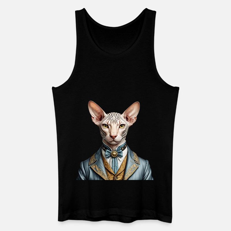 Elegante Sphynx - Männer Bio Tank Top - Schwarz