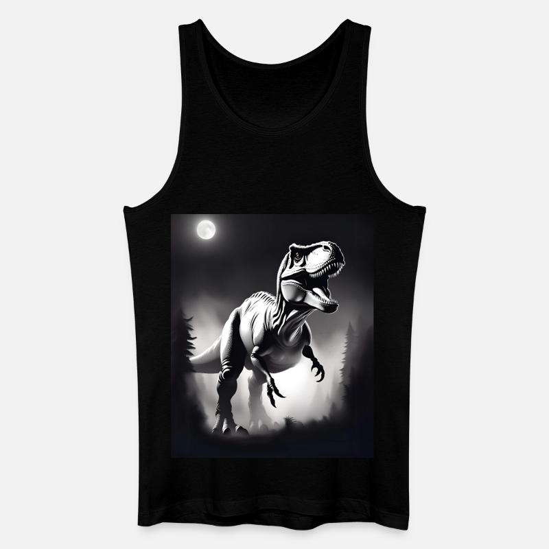 Schwarz-weißer T-Rex - Männer Bio Tank Top - Schwarz