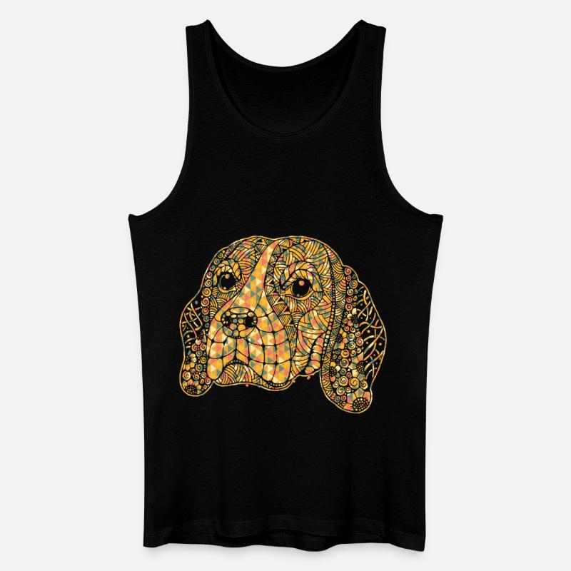 Cute Beagle Geometric - Men’s Organic Tank Top - black