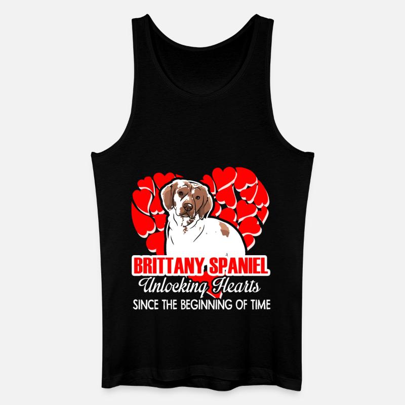 Brittany Spaniel Unlocking Hearts - Men’s Organic Tank Top - black