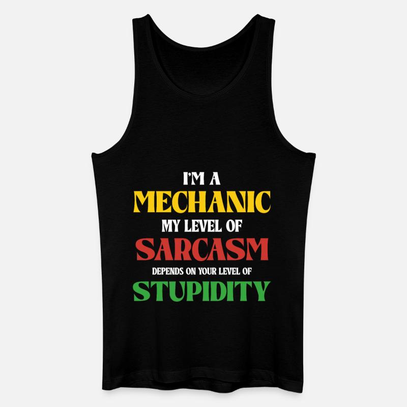 Mekaniker, Sarkasme, Dumhed, Humor, Ordsprog - Økologisk tanktop til mænd - sort