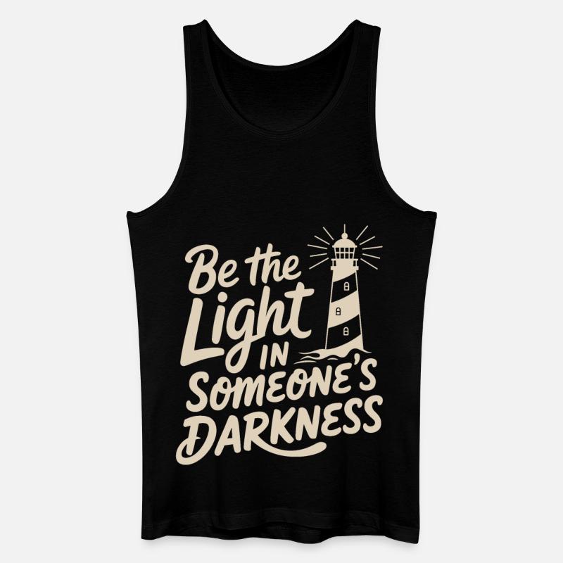Leuchtturm motivierende Spruch - Positives Denken - Männer Bio Tank Top - Schwarz