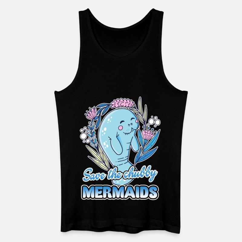 Manatee Save Chubby Mermaids - Men’s Organic Tank Top - black