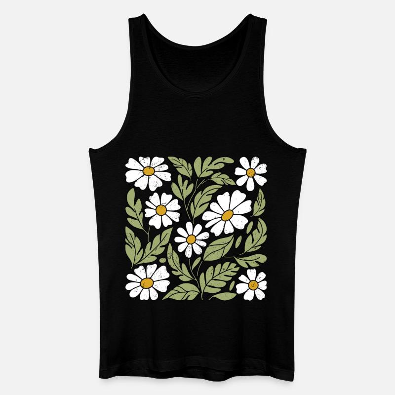 Gänseblümchen Blumen - Männer Bio Tank Top - Schwarz