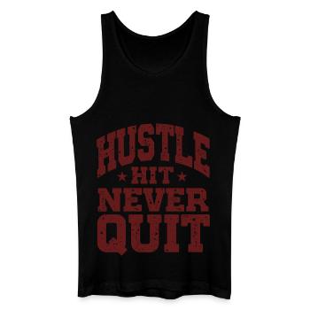 Hustle Hit Never Quit Sportler Fitness - Männer Bio Tank Top - Schwarz - Vorne