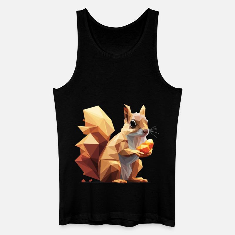 Low-Poly Eichhörnchen - Männer Bio Tank Top - Schwarz