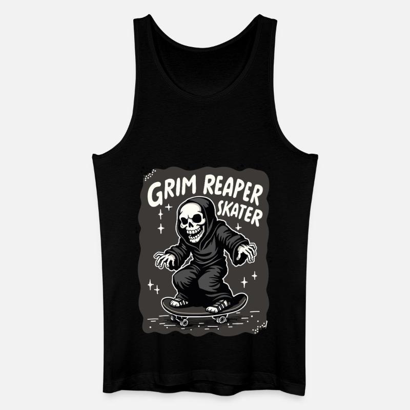 Skateboarding Sensenmann – Grim Reaper Style - Männer Bio Tank Top - Schwarz