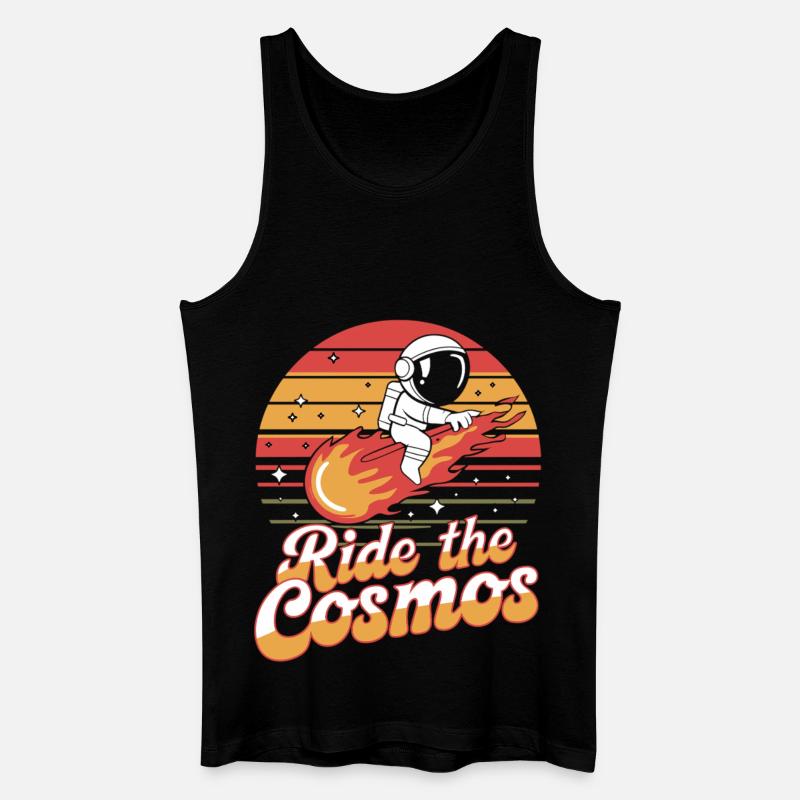 Astronaut reitet durch den Kosmos - Männer Bio Tank Top - Schwarz