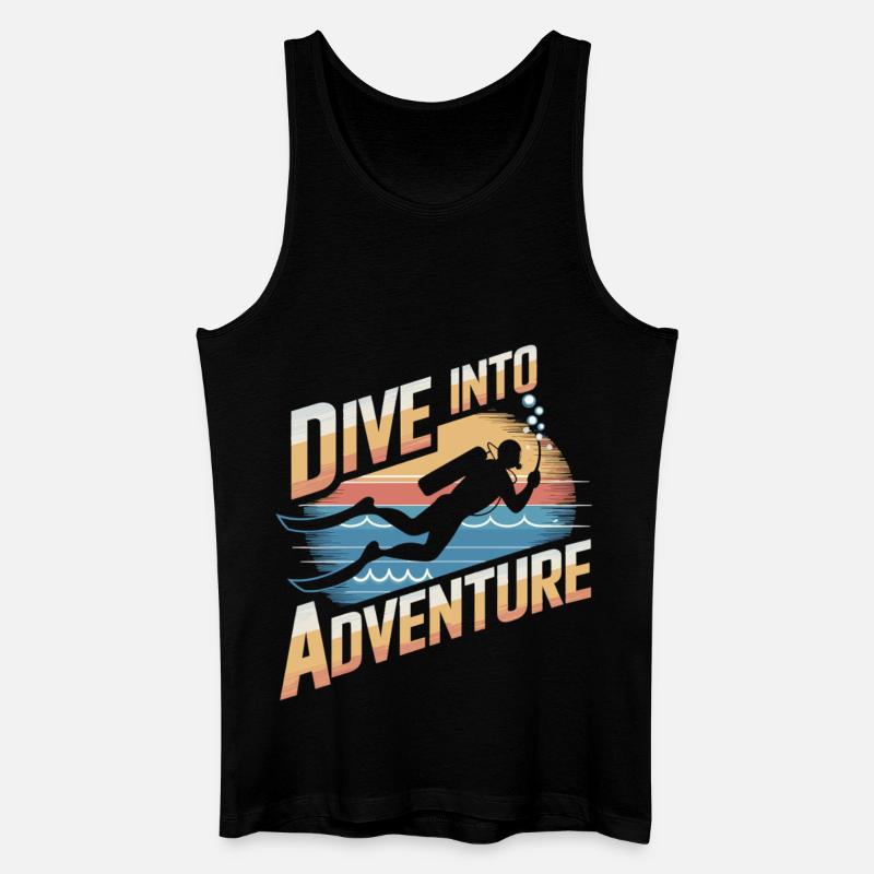 Tauch ab ins Abenteuer - Männer Bio Tank Top - Schwarz