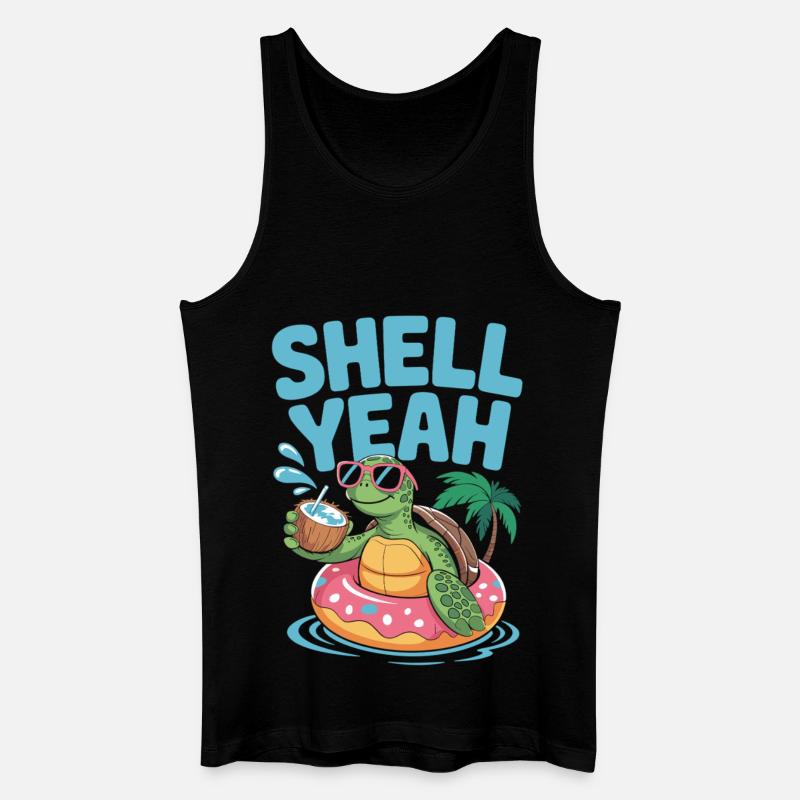 Sommer mit Stil – Turtle Time - Männer Bio Tank Top - Schwarz