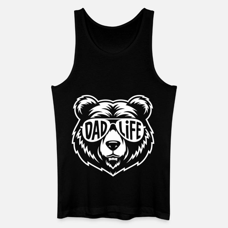Bärenstarker Papa Look - Männer Bio Tank Top - Schwarz
