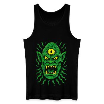 Three-Eyed Neon Orc Cyclops with Monster Eyes - Men’s Organic Tank Top - black - Front