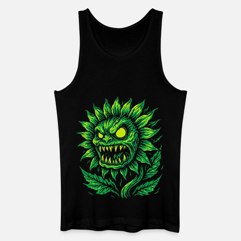Dämonische Sonnenblume im Neonstil - Männer Bio Tank Top - Schwarz