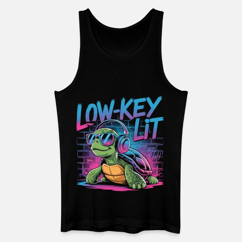 Low-Key Lit Schildkröte - Männer Bio Tank Top - Schwarz