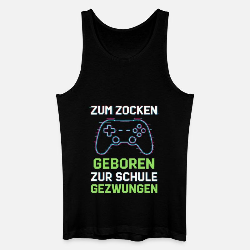 Zum Zocken geboren - Männer Bio Tank Top - Schwarz