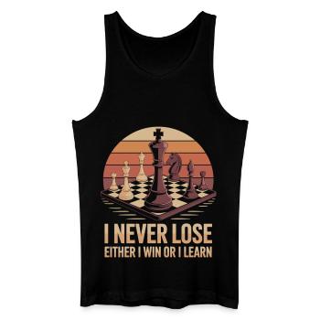 Schach: Entweder Sieg oder Lektion - Männer Bio Tank Top - Schwarz - Vorne