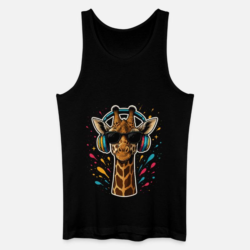 Coole Giraffe Musik - Männer Bio Tank Top - Schwarz