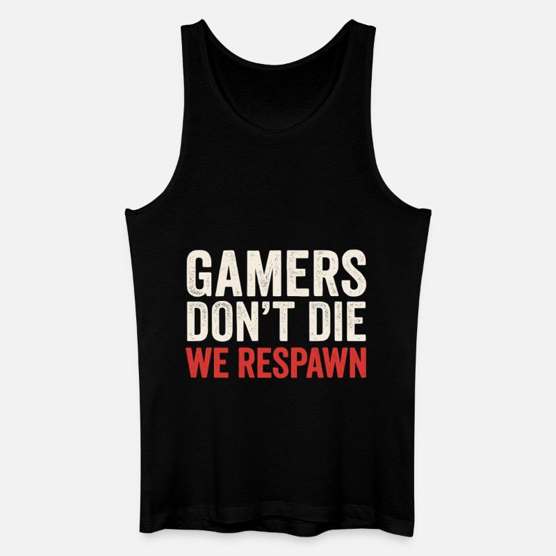 Gamer Spruch Respawn - Männer Bio Tank Top - Schwarz