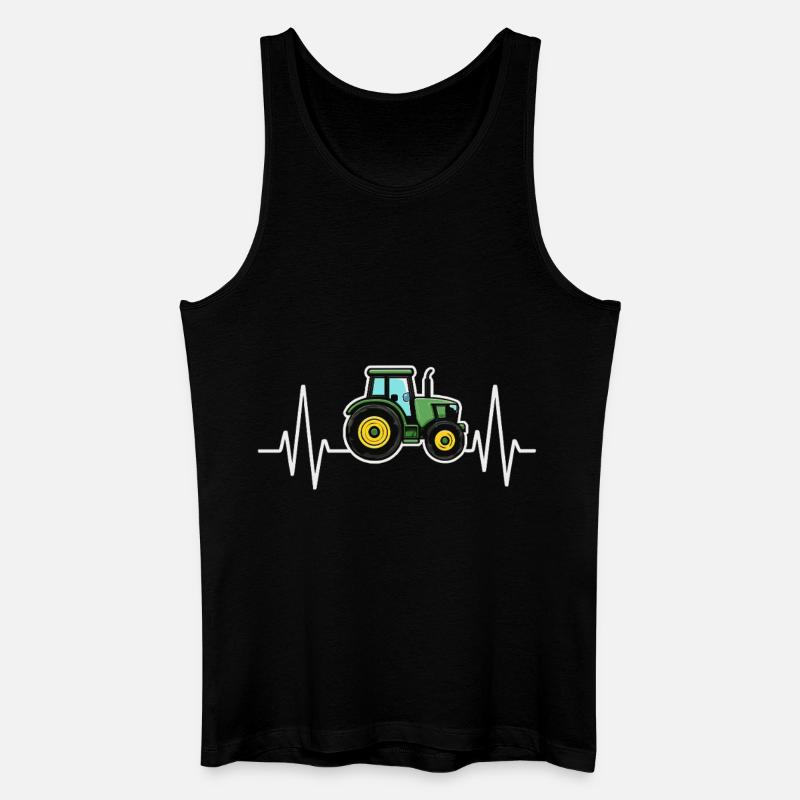 Traktor Herzschlag Design - Männer Bio Tank Top - Schwarz