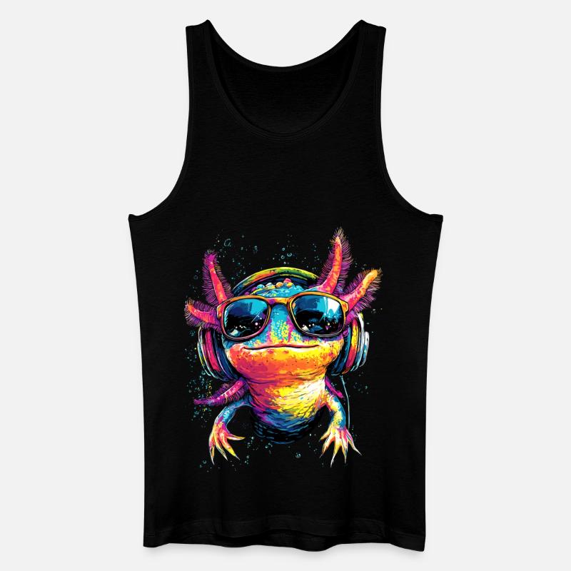 Axolotl Petite queue de triton Queue mignon Axolotl - Débardeur bio Homme - noir