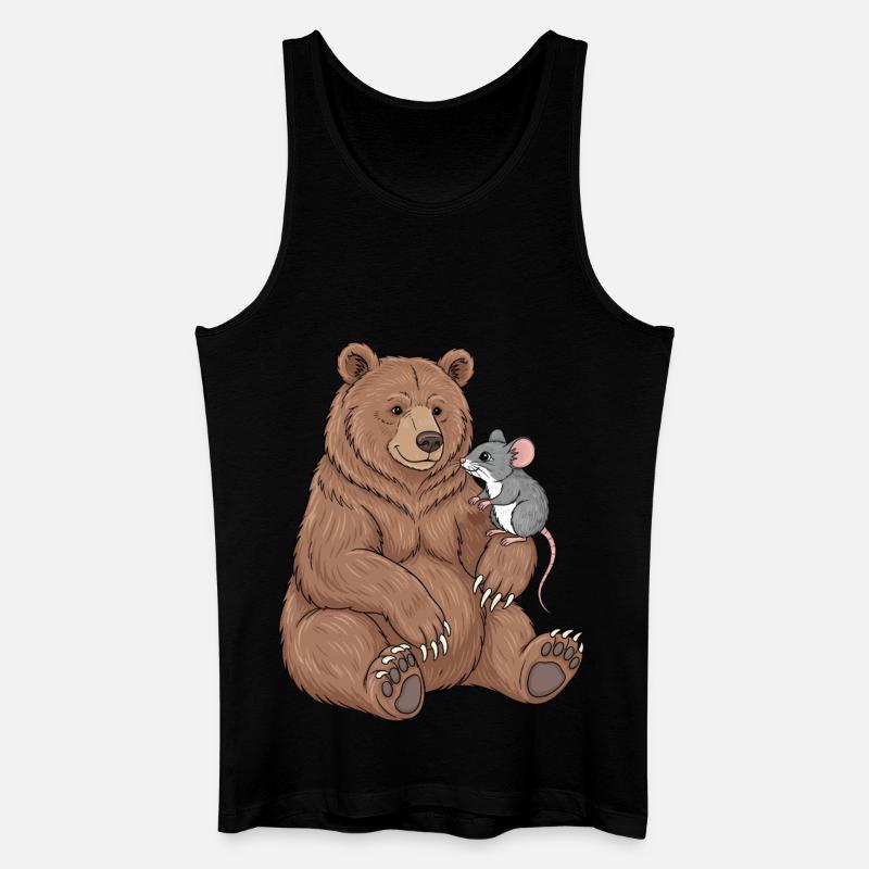 Bär und Maus - Männer Bio Tank Top - Schwarz