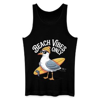 Beach Vibes Möwe - Männer Bio Tank Top - Schwarz - Vorne