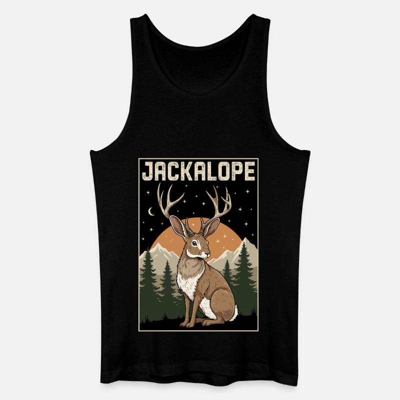 Jackalope - Männer Bio Tank Top - Schwarz