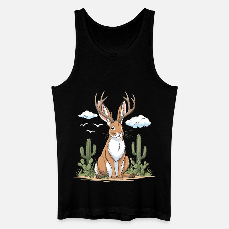 Jackalope Wüste - Männer Bio Tank Top - Schwarz