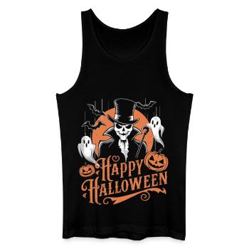 Squelette Gentleman Halloween - Débardeur bio Homme - noir - Devant
