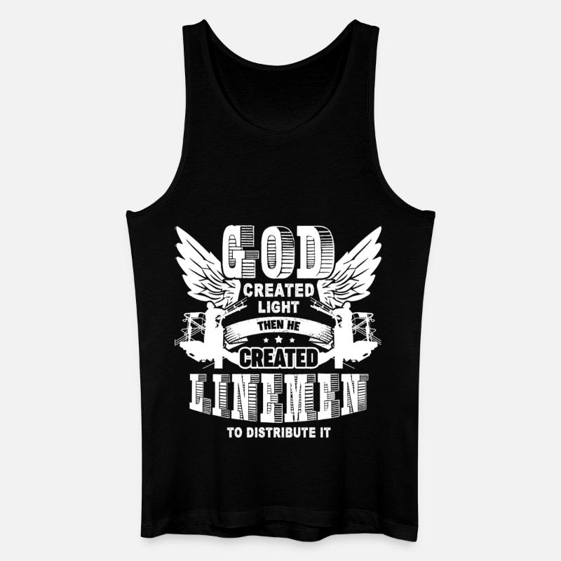 Lineman God Created Lineman - Men’s Organic Tank Top - black