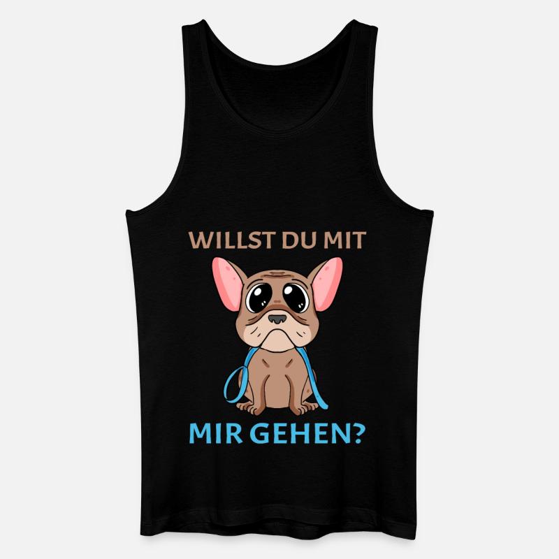 Willst du mit mir(Gassi) gehen? - Männer Bio Tank Top - Schwarz