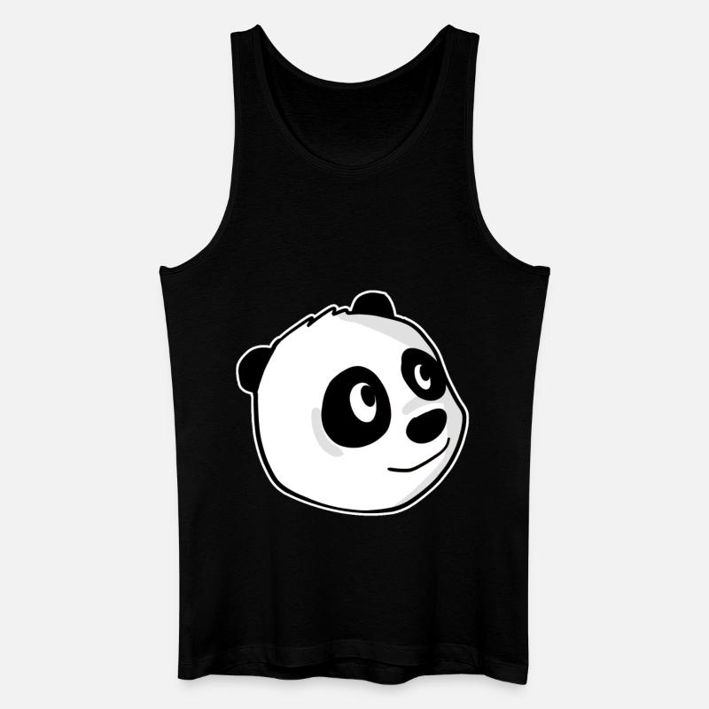 Panda - Männer Bio Tank Top - Schwarz