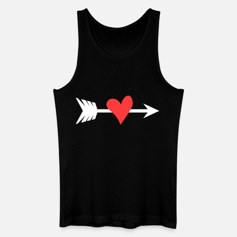 Herz Pfeil - Männer Bio Tank Top - Schwarz