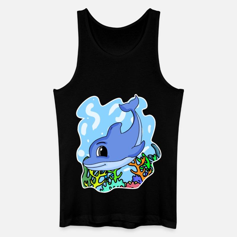 Delfin - Männer Bio Tank Top - Schwarz