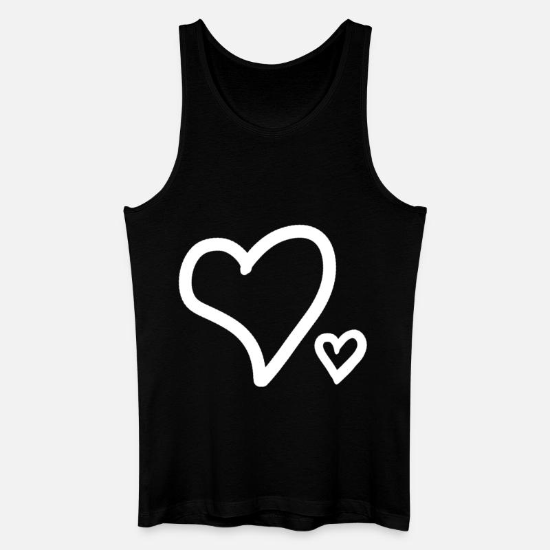 Herz - Männer Bio Tank Top - Schwarz