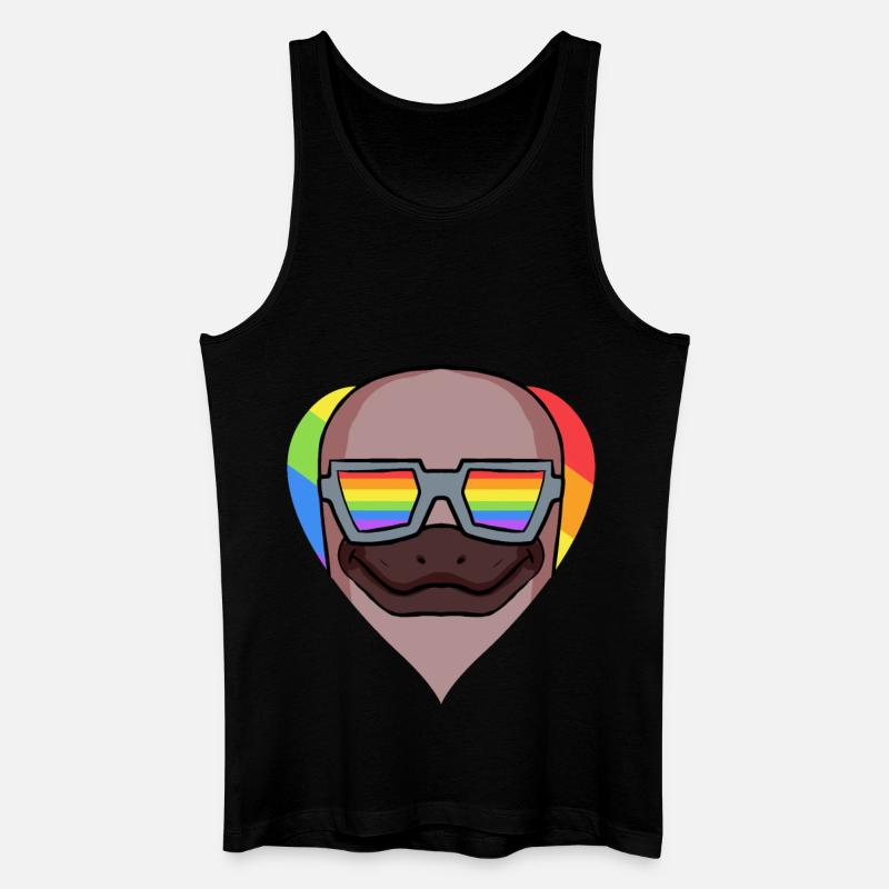 LGBT Tier Schnabeltier Regenbogen - Männer Bio Tank Top - Schwarz