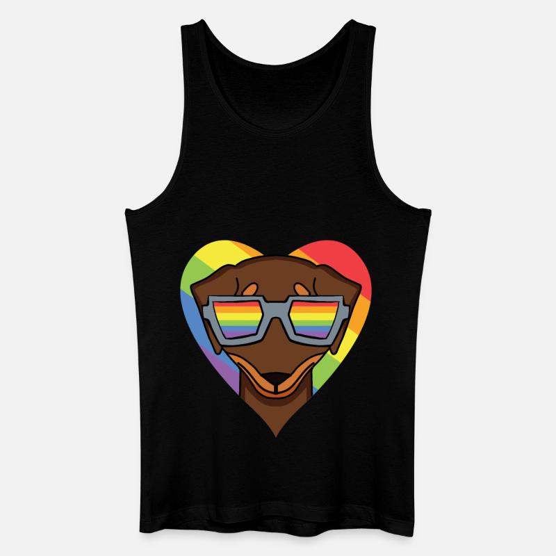 LGBT Hund Dackel Regenbogen - Männer Bio Tank Top - Schwarz