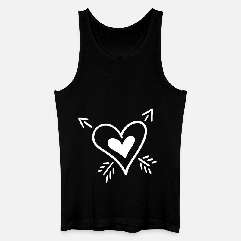 Herz Pfeil - Männer Bio Tank Top - Schwarz