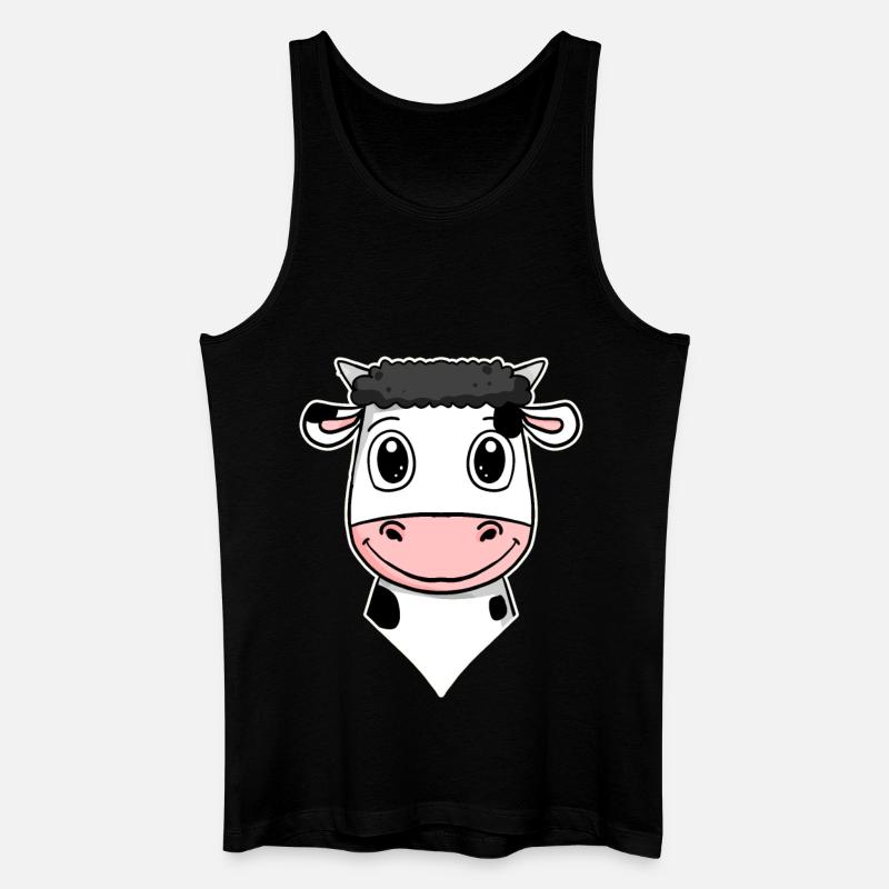 Kuh - Männer Bio Tank Top - Schwarz