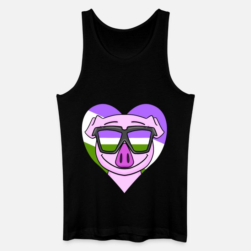 Genderqueer Schwein - Männer Bio Tank Top - Schwarz
