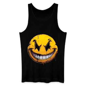 Freches Smile - The crazy Smile - Männer Bio Tank Top - Schwarz - Vorne