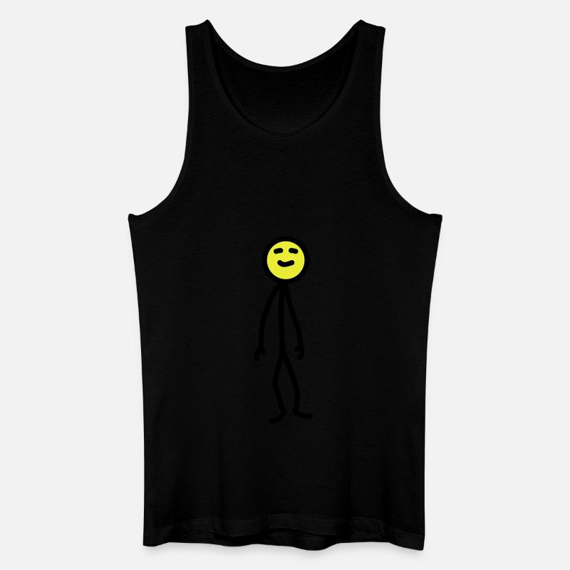 happy_man - Männer Bio Tank Top - Schwarz