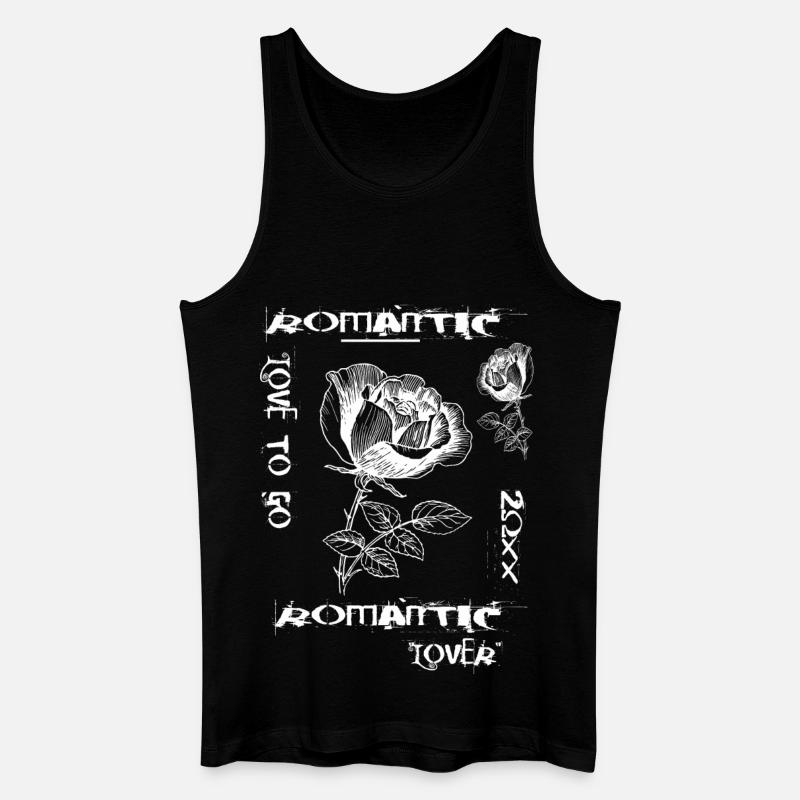 Liebe zu Romantik - Männer Bio Tank Top - Schwarz