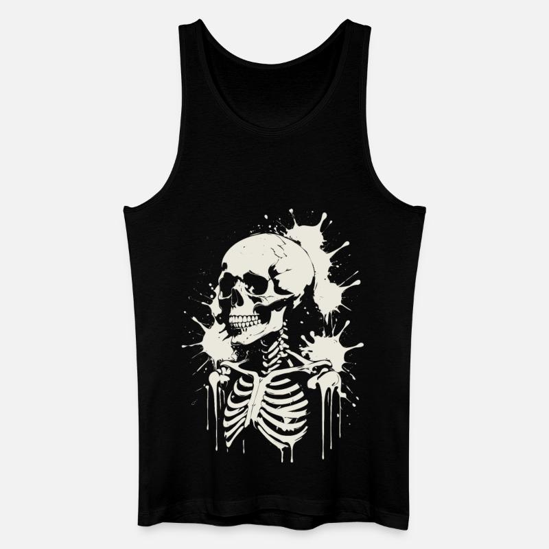 Schädel Skelett Schädel & Malerei - Männer Bio Tank Top - Schwarz