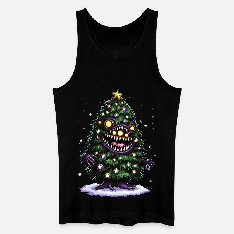 Weihnachtsbaum Monster - Männer Bio Tank Top - Schwarz