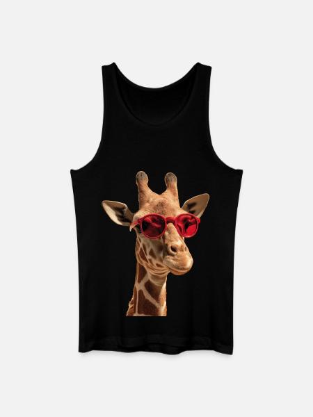 Giraffe Sunglasses - Men’s Organic Tank Top - black